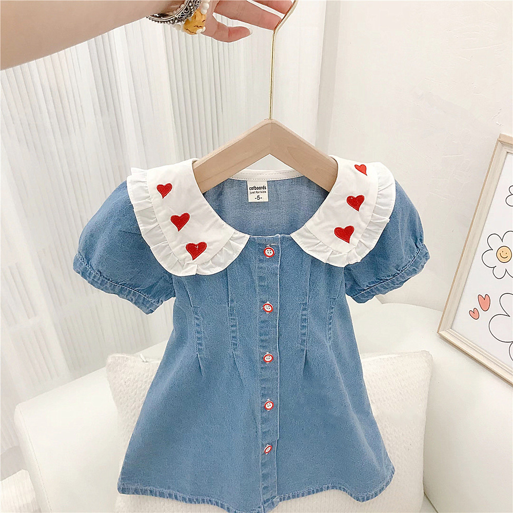 Kids Girl Love Denim Dress