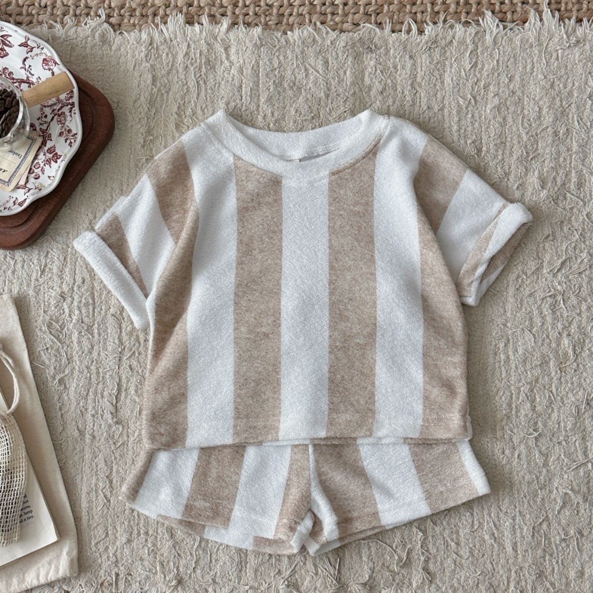 Baby Stripe Tee and Shorts 2 Piece Set