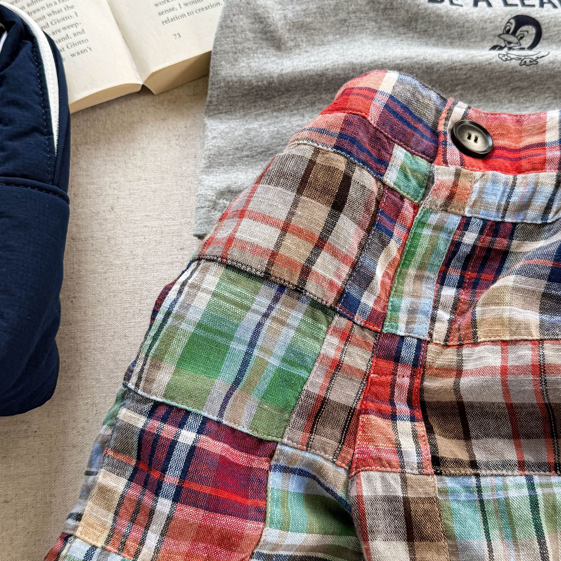 Kids Colorful Plaid Shorts (12M-9Y）