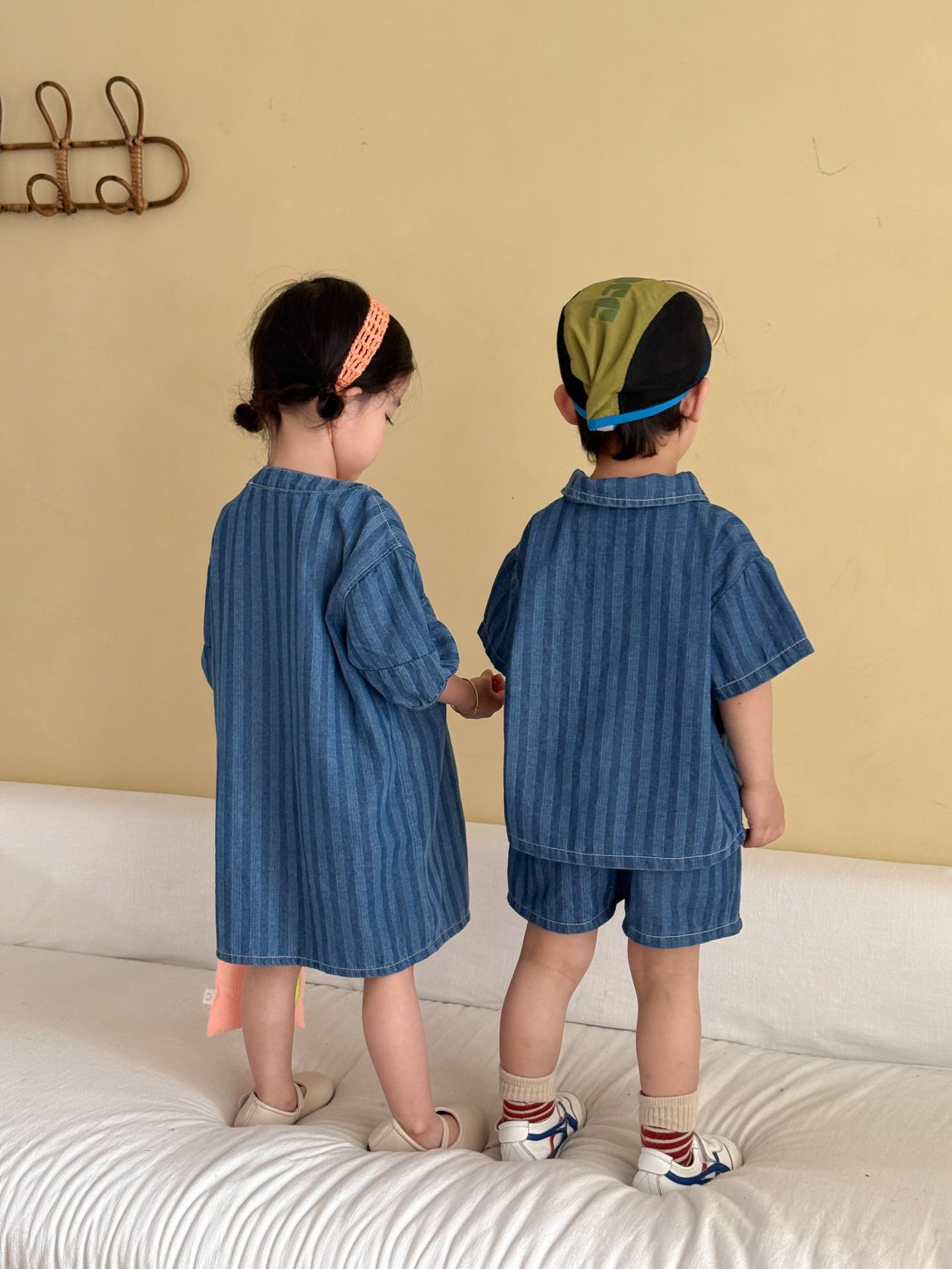 2-Piece Toddler Denim Striped Set & Dress