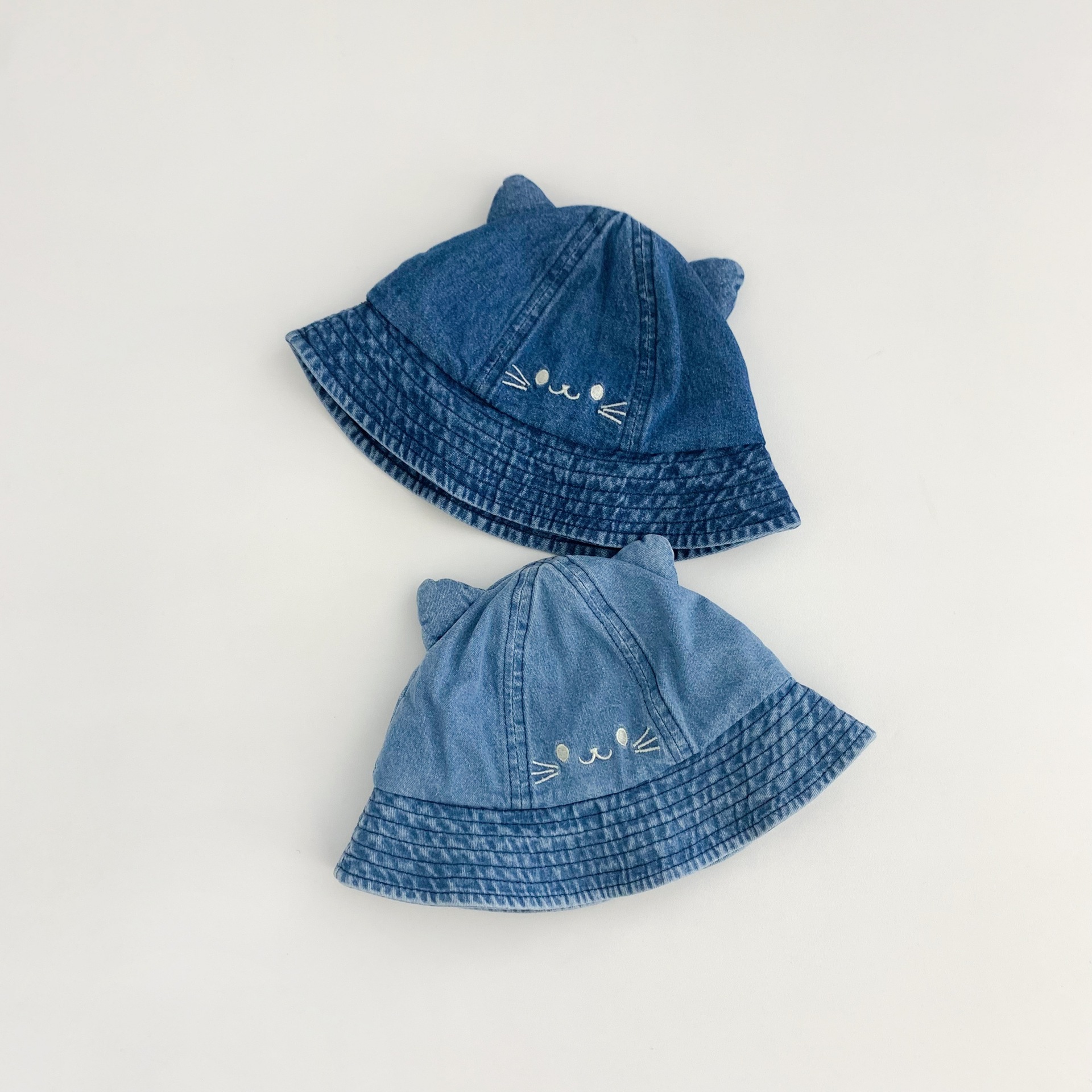 Toddler Cute Deer Cat Dome Denim Bucket Hat
