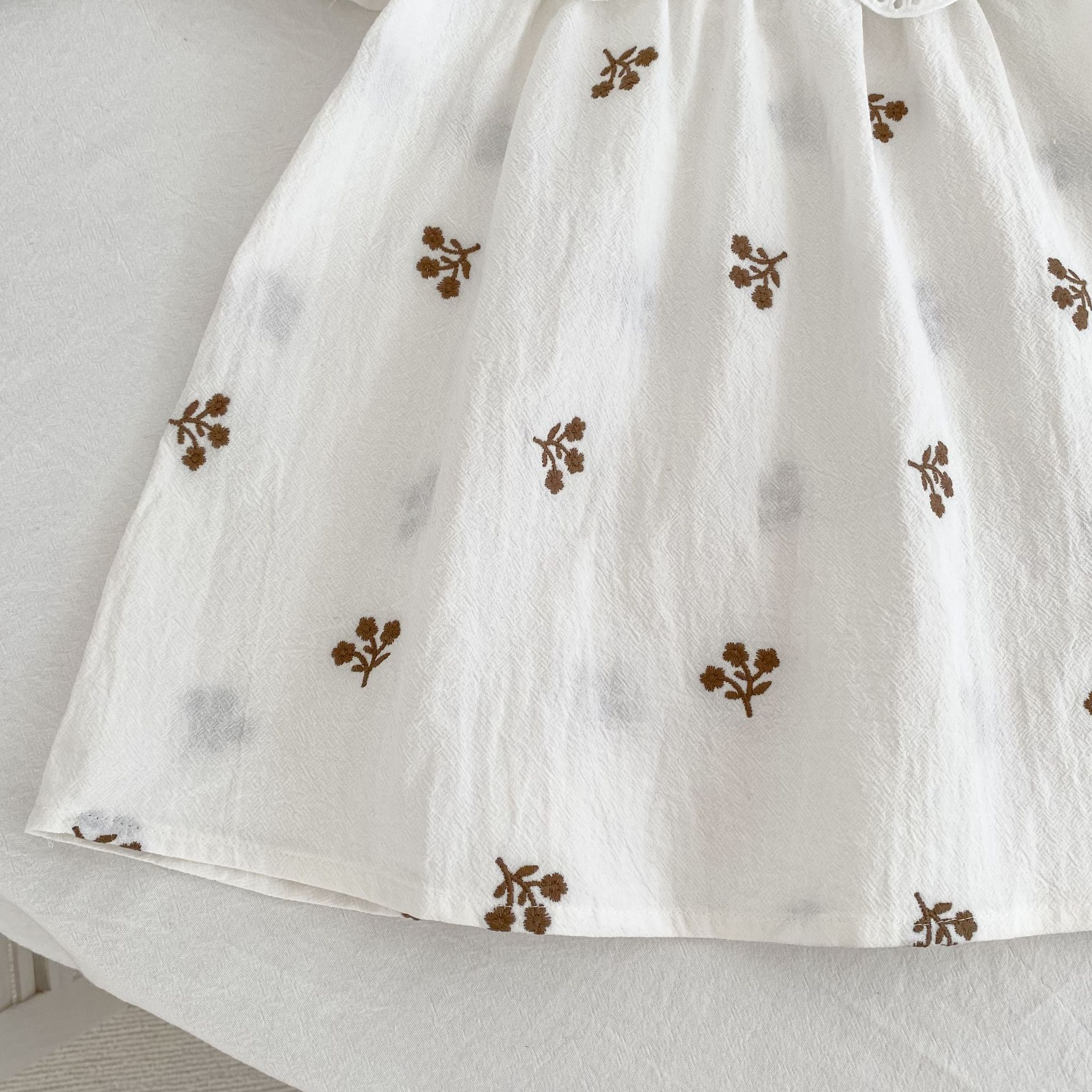 Kids Lace Collar Embroidered Floral Dress
