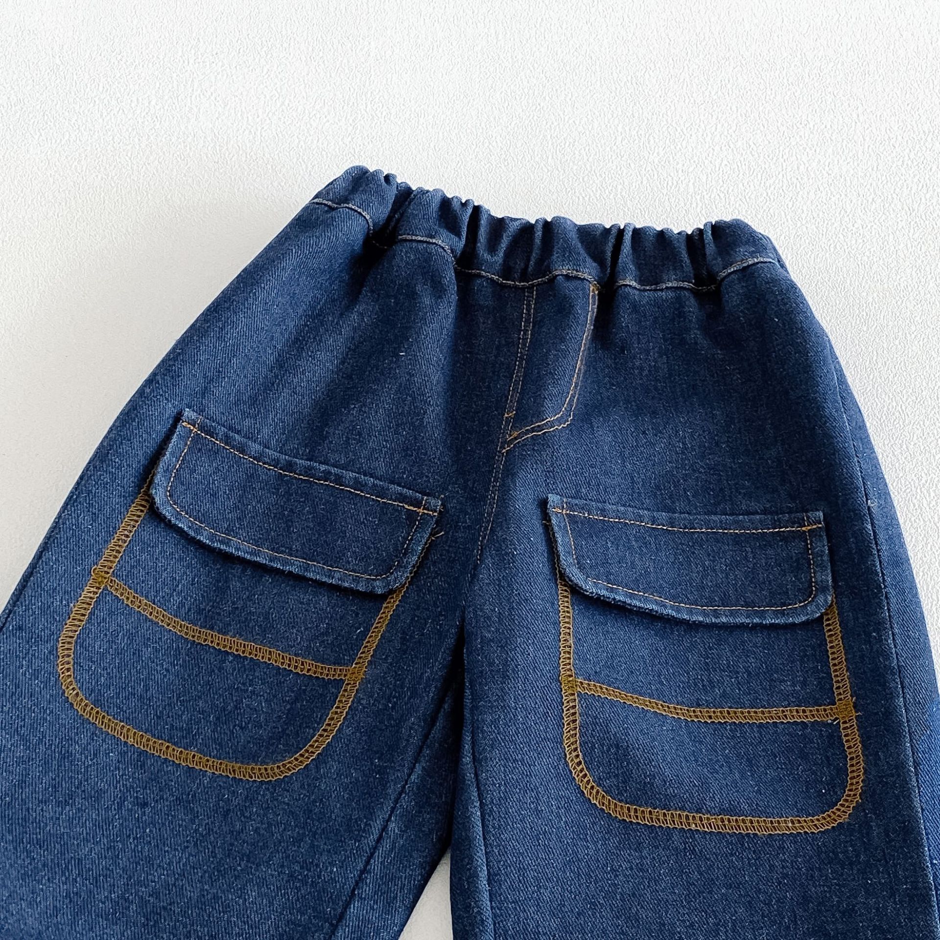 Kids Color Blocking Jogger Denim Pants