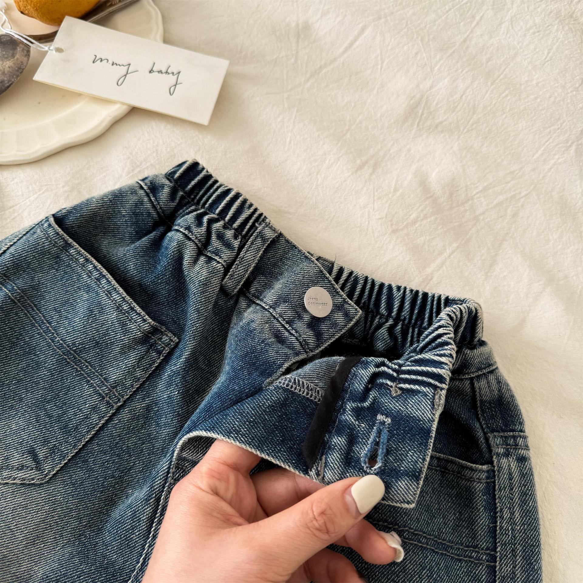 Kids Retro Denim Cargo Pants