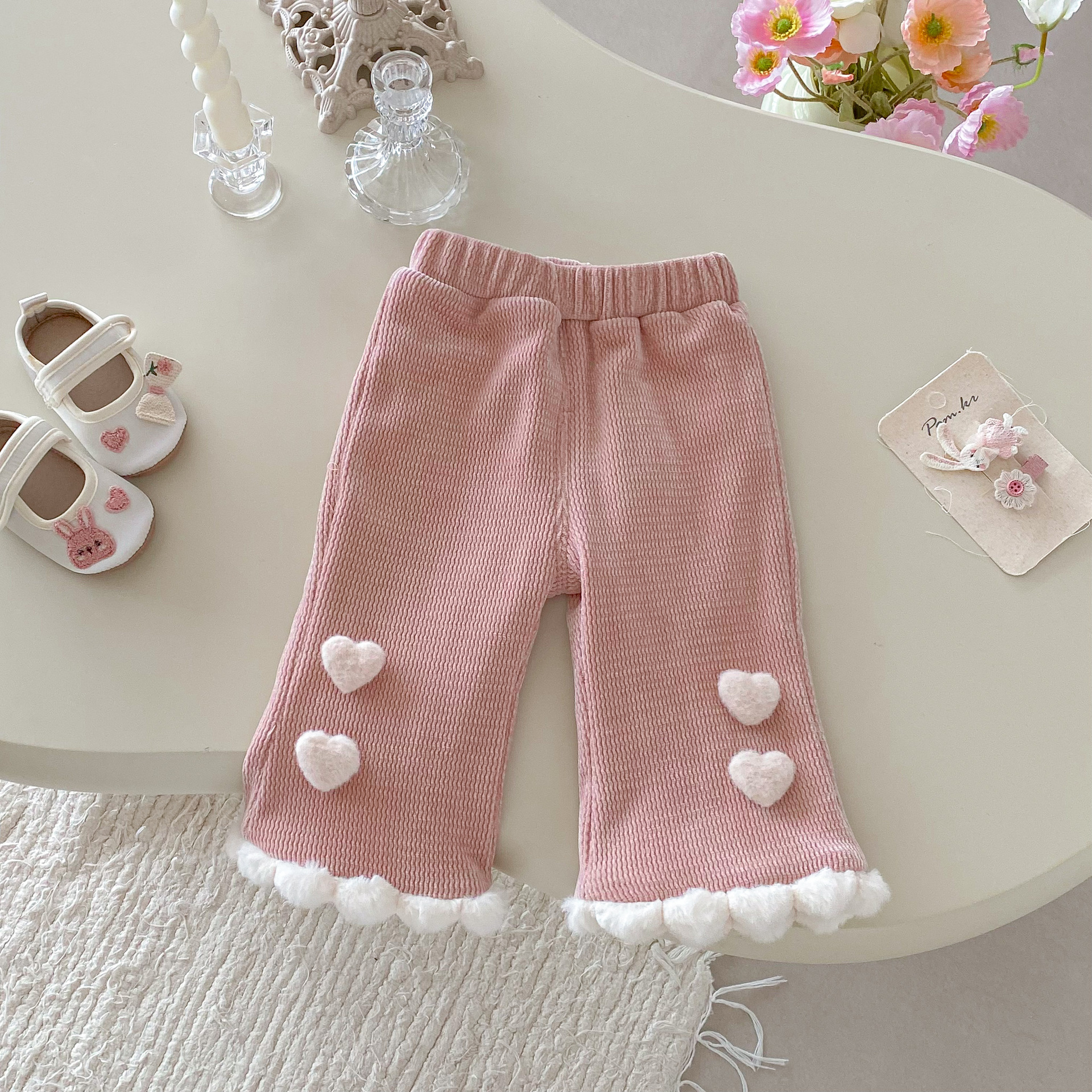 Baby & Kid Heart Applique Fleece Pants