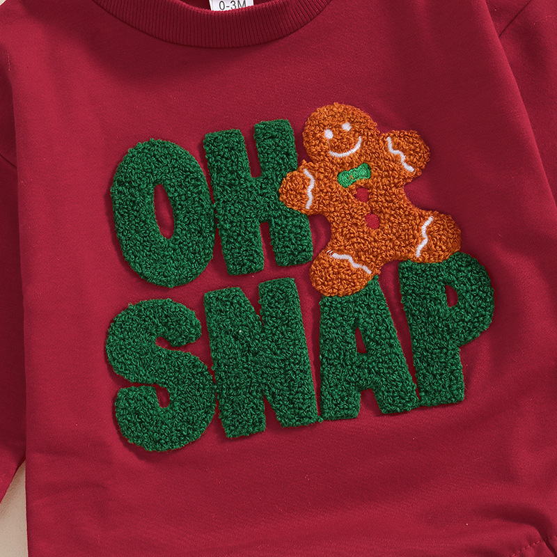 Baby Christmas Letter Embroidery Onesie