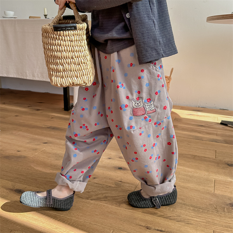 DailyBebe Kids Floral Washed Cotton Harem Pants