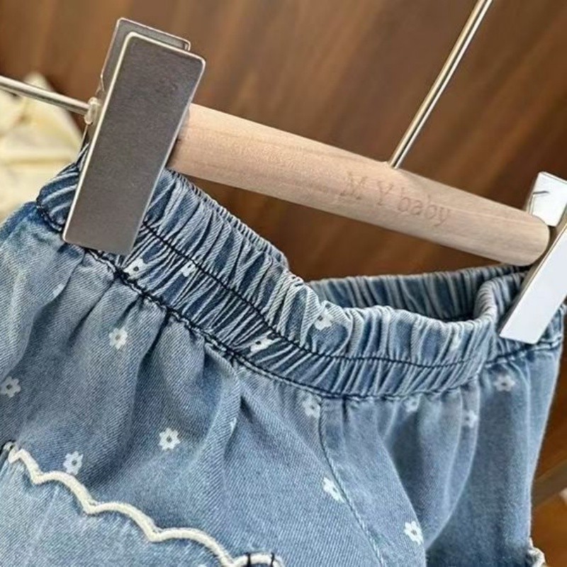 Baby Toddler Girl's Printed Denim Nine Pants