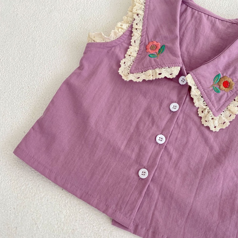 Baby Toddler Lace Patchwork Tank Top and Shorts 2-Piece Set