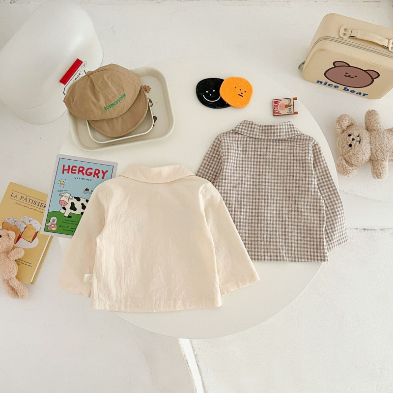 Baby doll collar shirt & workwear overall
