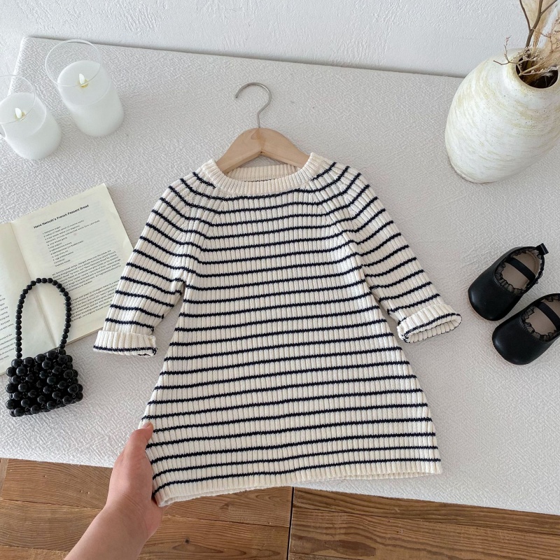 Baby Toddler Girls Striped Knit Sweater Dress
