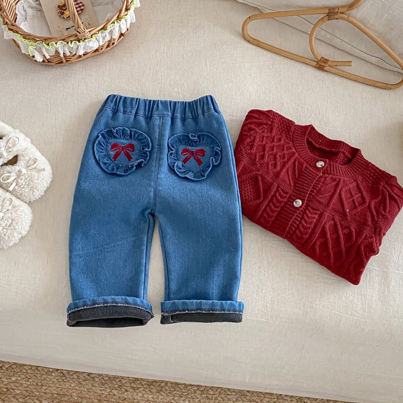 Baby Toddler Girls Bow Denim Pants