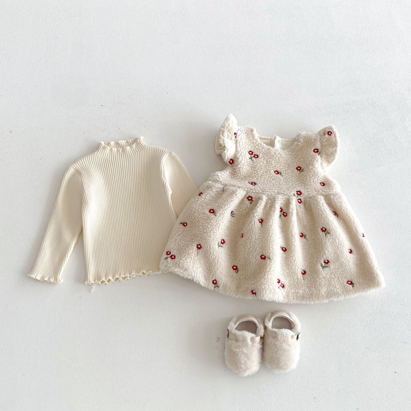 Baby Toddler Girls' Floral Fleece Vest Dress