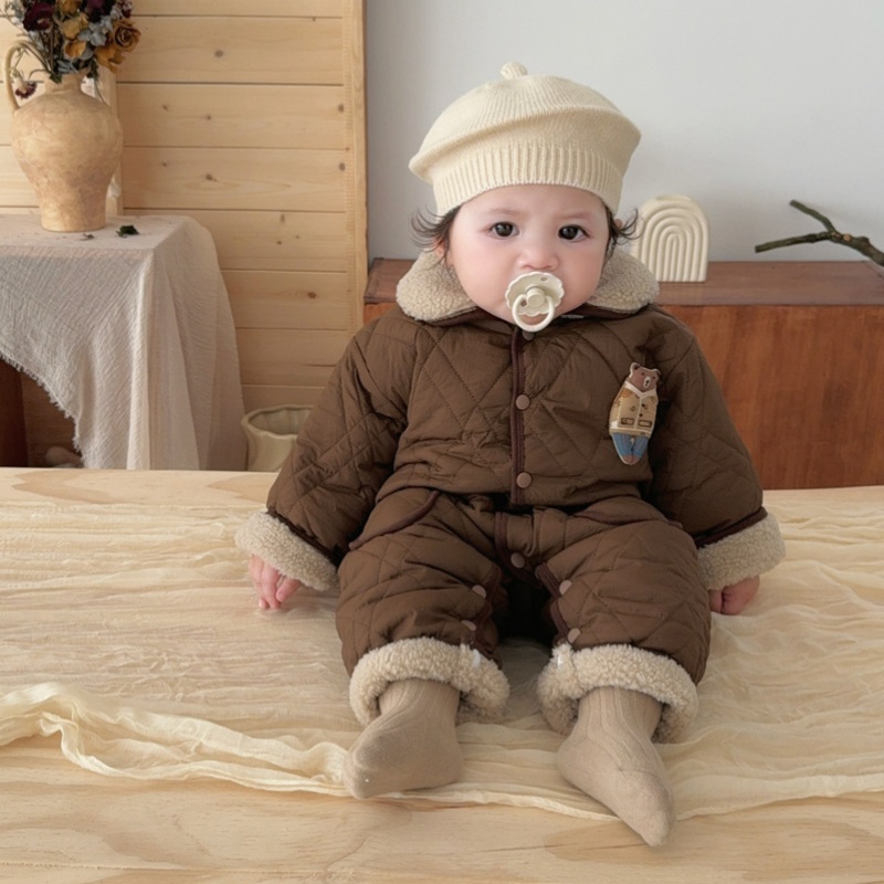 Baby and Toddler Pocket Bear Fleece Romper