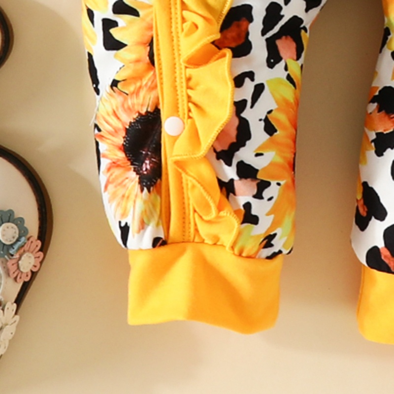 3- Piece Baby Newborn Flower Print Romper Set