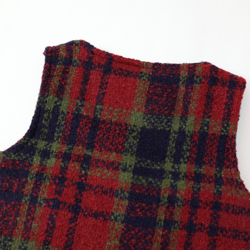 Classic Plaid Toddler Girls Padded Vest Dress