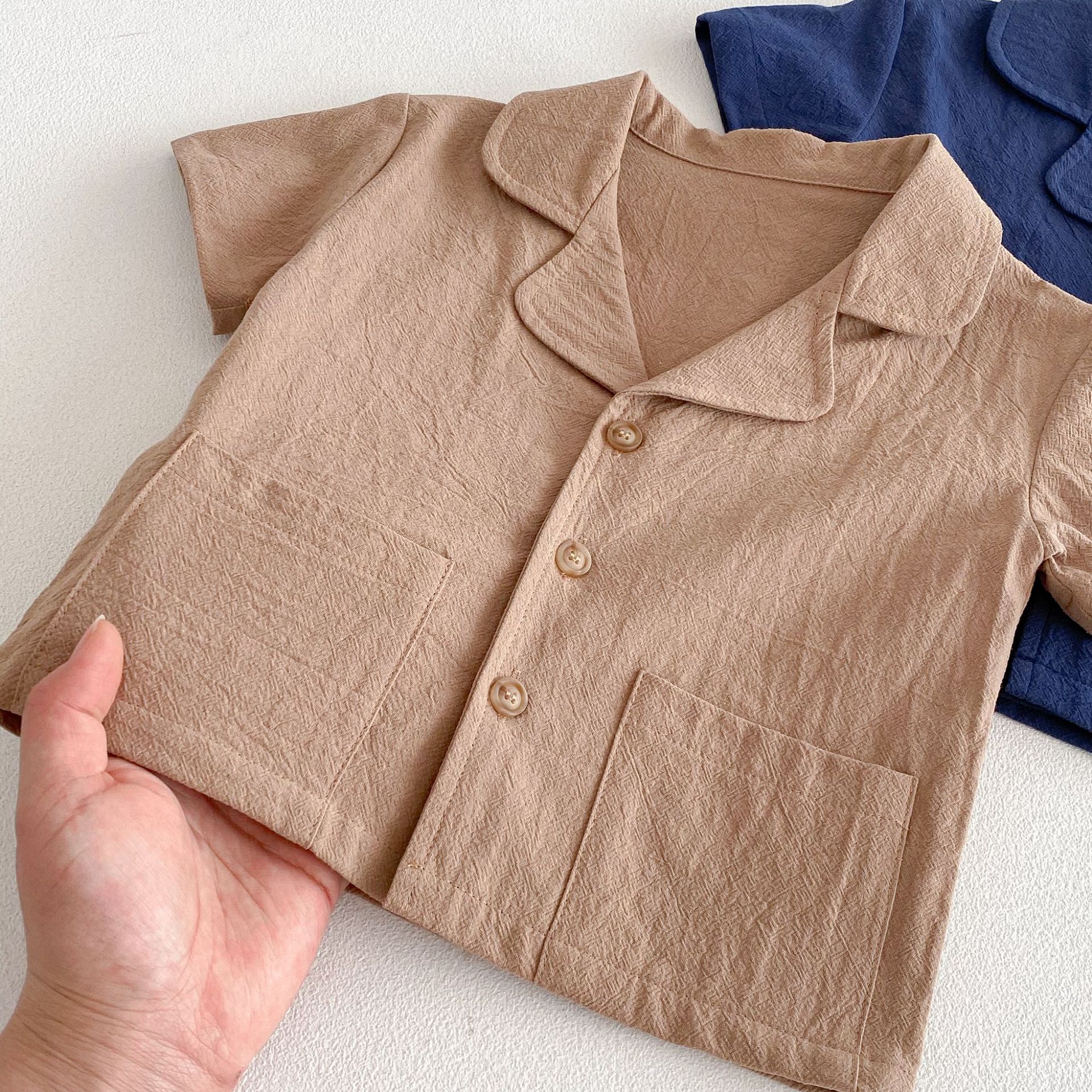 Baby & Kids Solid Color Pocket Tee and Shorts Set