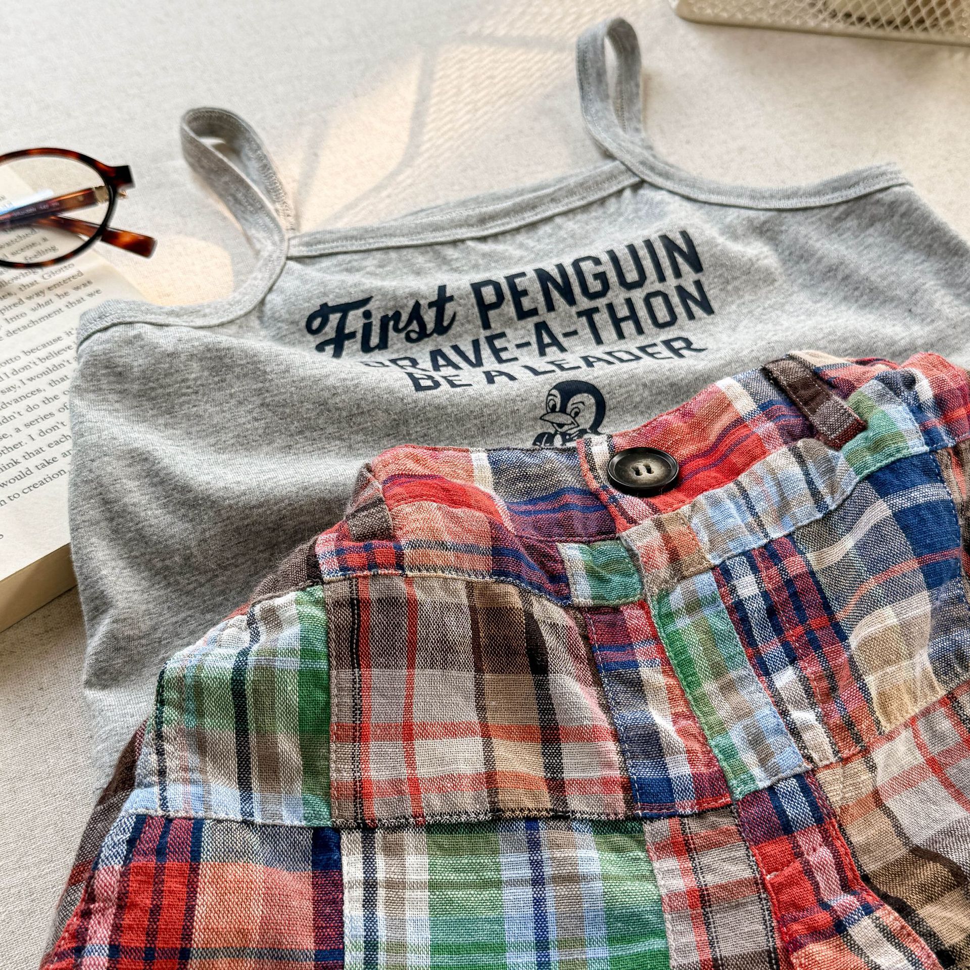 Kids Colorful Plaid Shorts (12M-9Y）