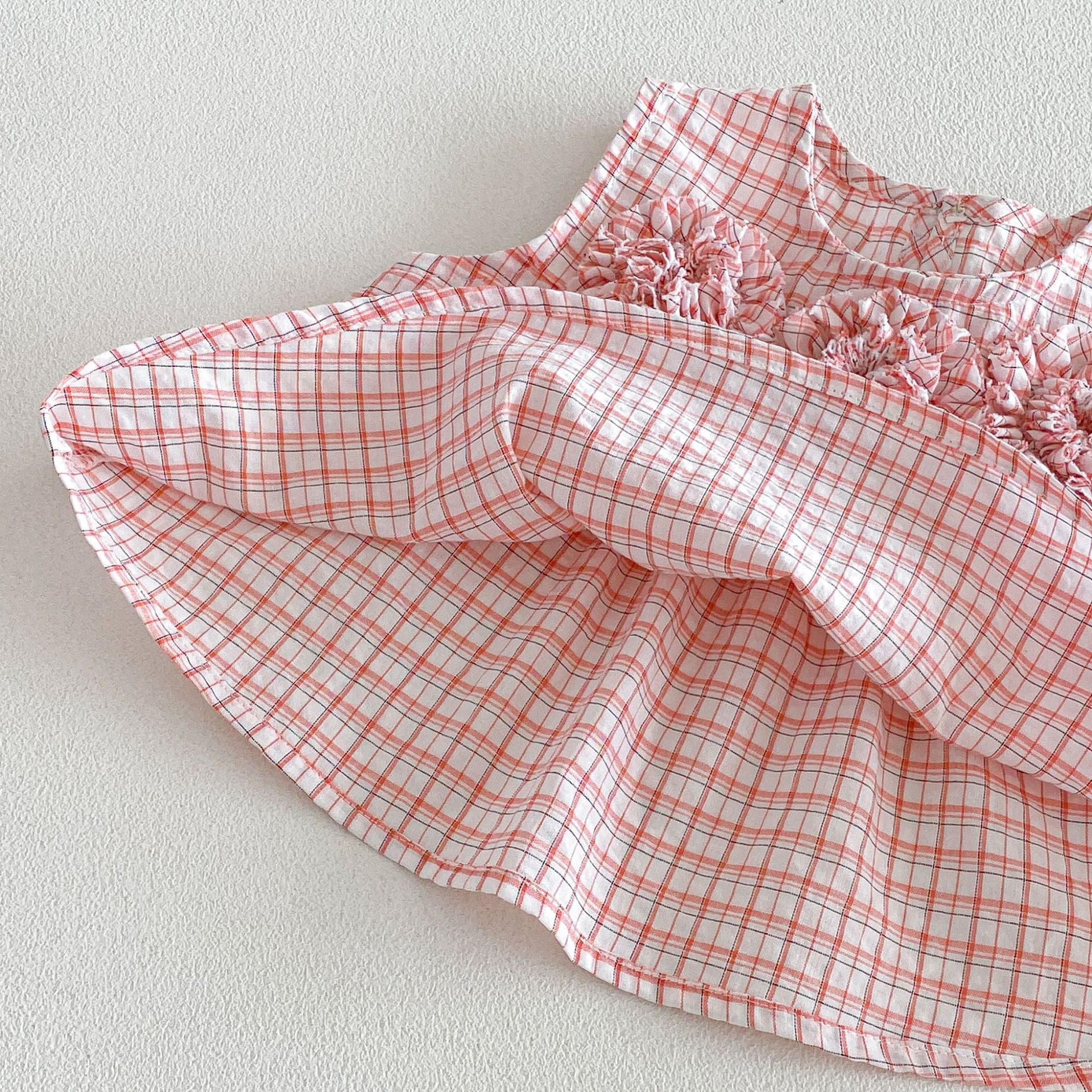 Baby & Kids Girls Flowers Plaid 2-piece Denim Set