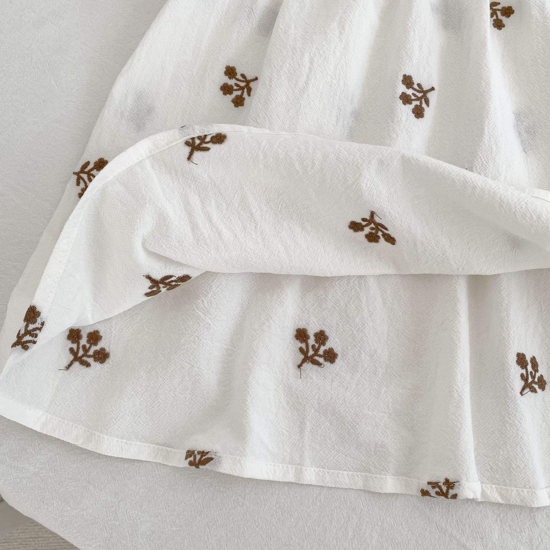 Kids Lace Collar Embroidered Floral Dress