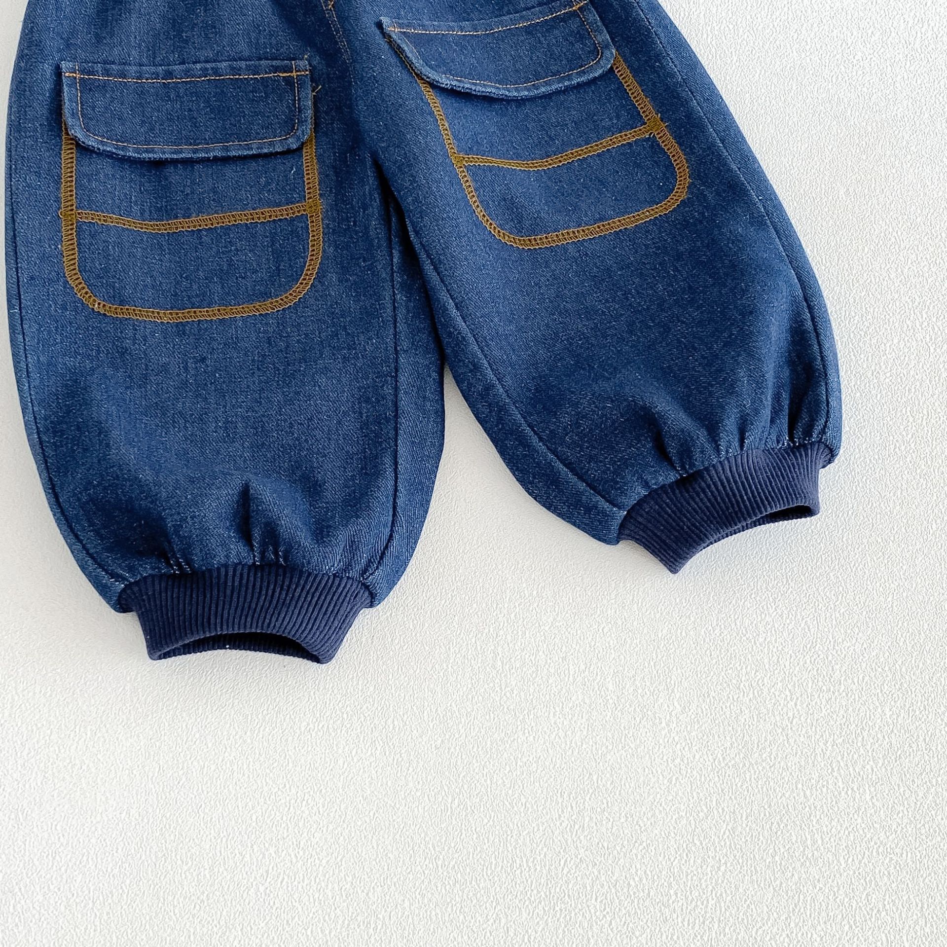Kids Color Blocking Jogger Denim Pants