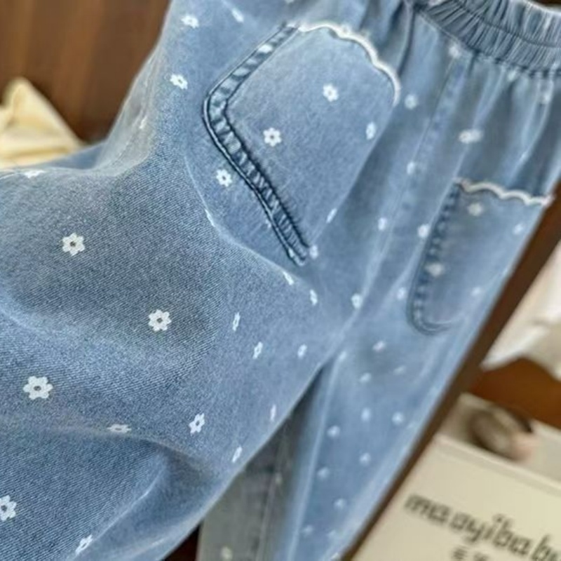 Baby Toddler Girl's Printed Denim Nine Pants