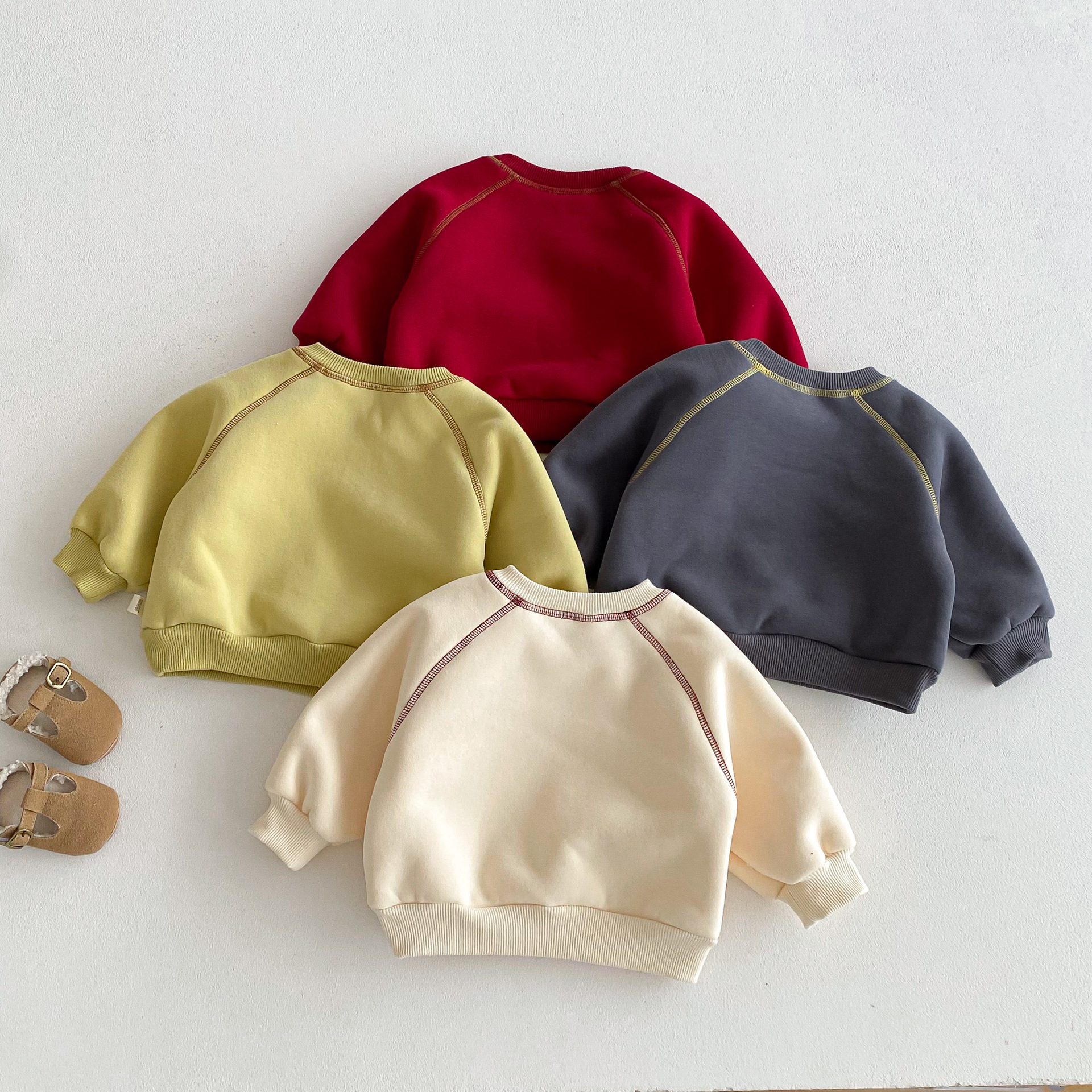 Toddler Cartoon Pattern Contrast Color Stitching Sweatshirt