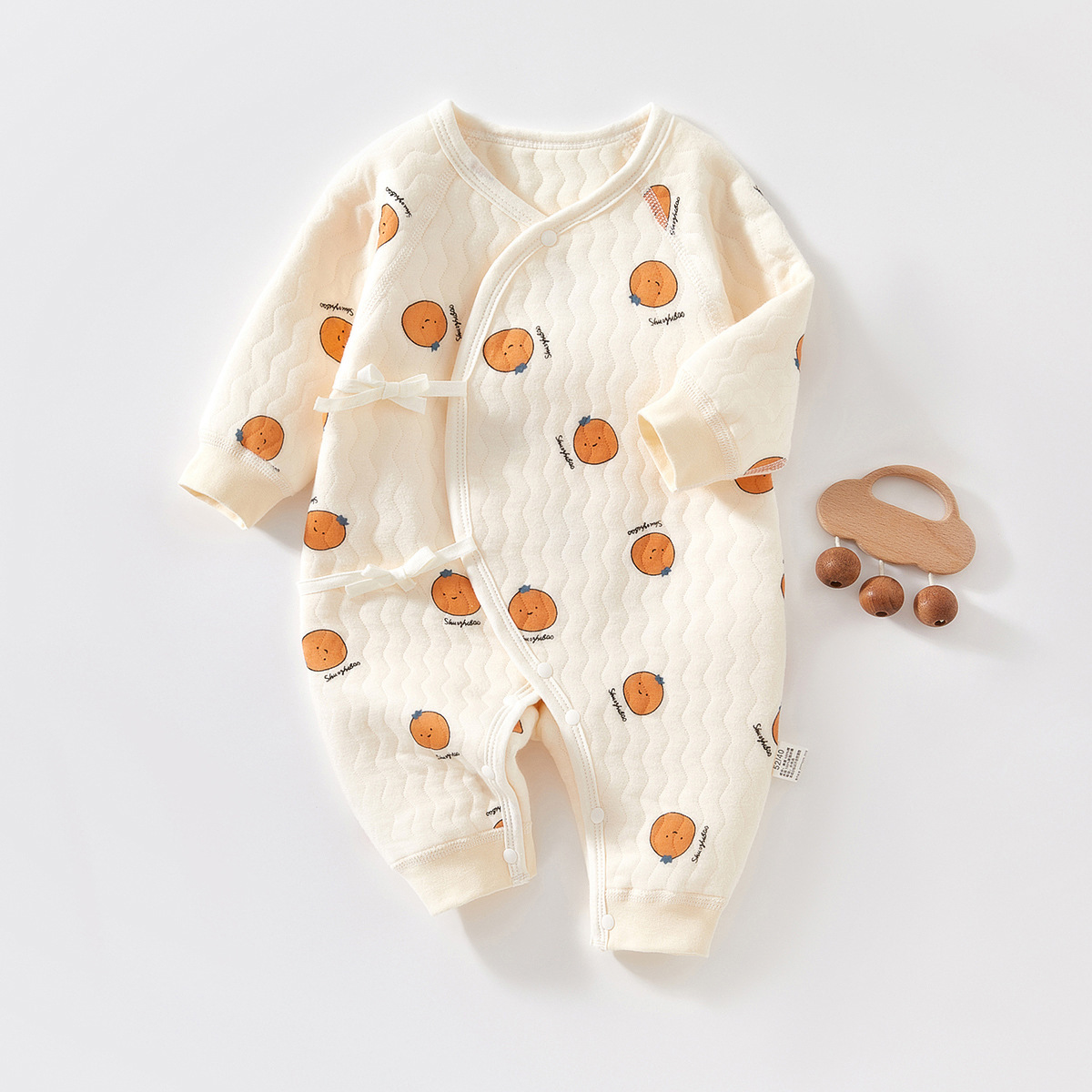 Baby Orange Quilted Kimono Jumpsuit