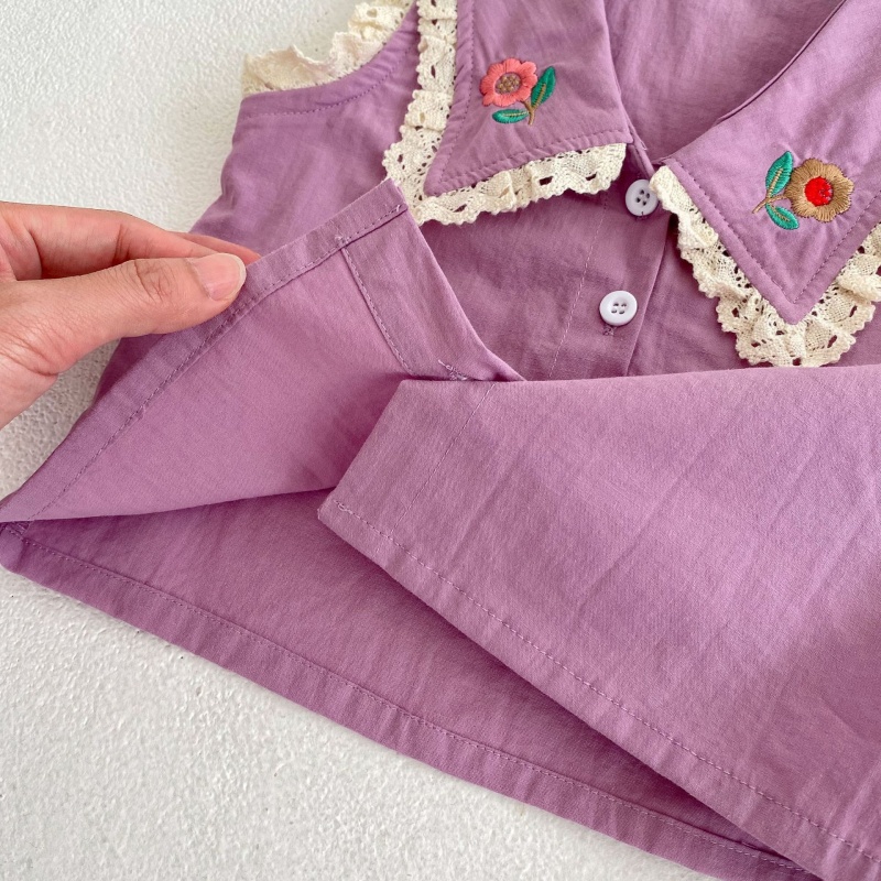 Baby Toddler Lace Patchwork Tank Top and Shorts 2-Piece Set