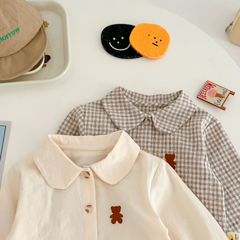 Baby doll collar shirt & workwear overall