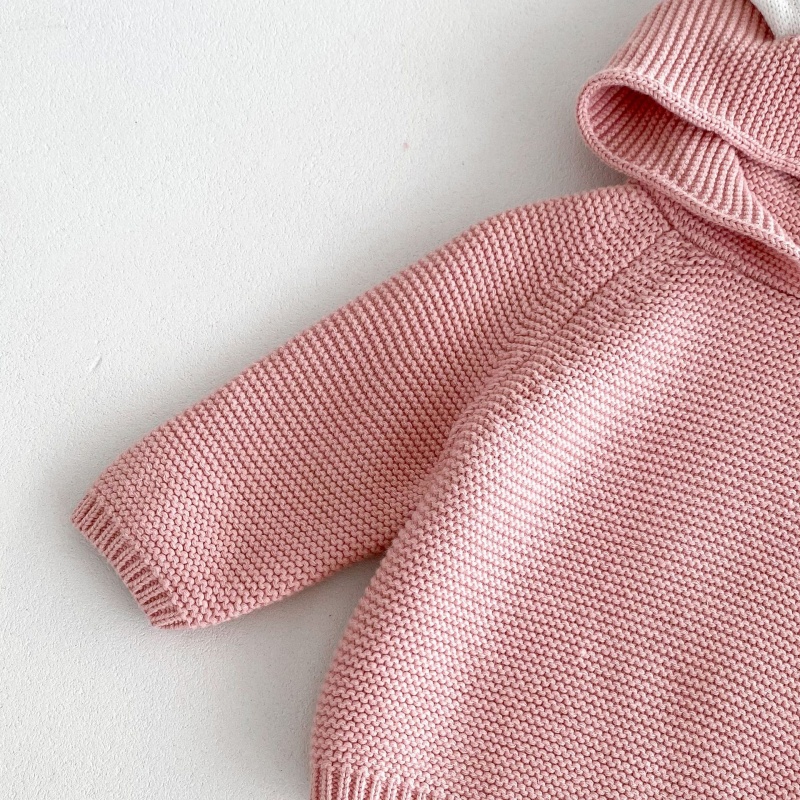 Baby Toddler Rabbit Ear Hooded Knitted Top