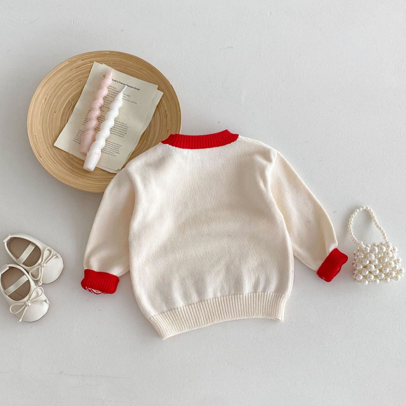 Baby Toddler Girls Heart-Print Color-Block Sweater