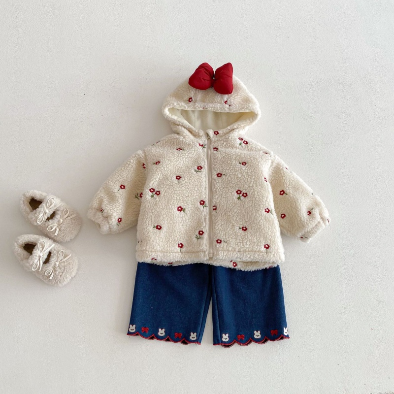 Baby & Kids' Girls Floral Print Bow Outerwear