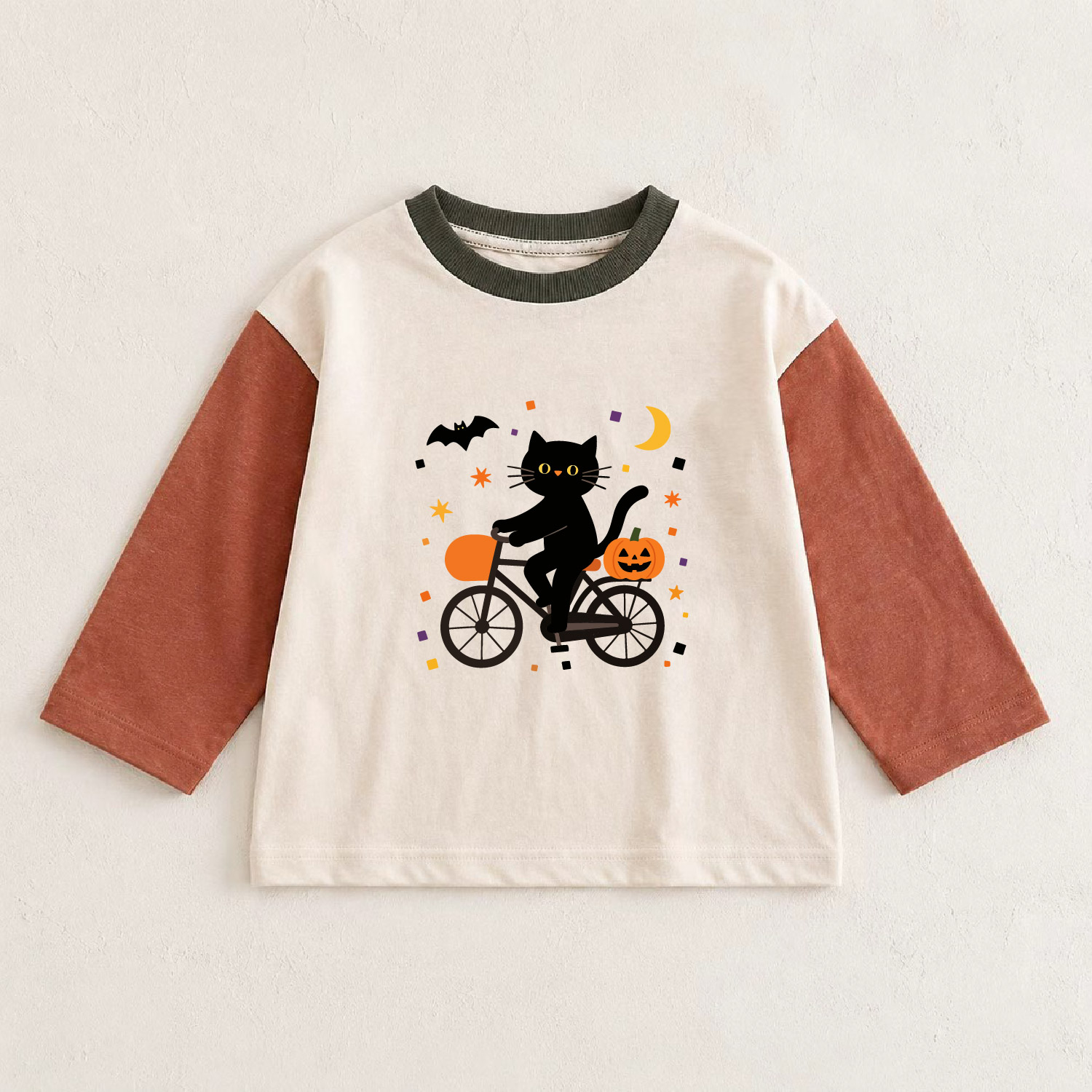 Baby & Kids Cat Bicycle Color Block T-shirt