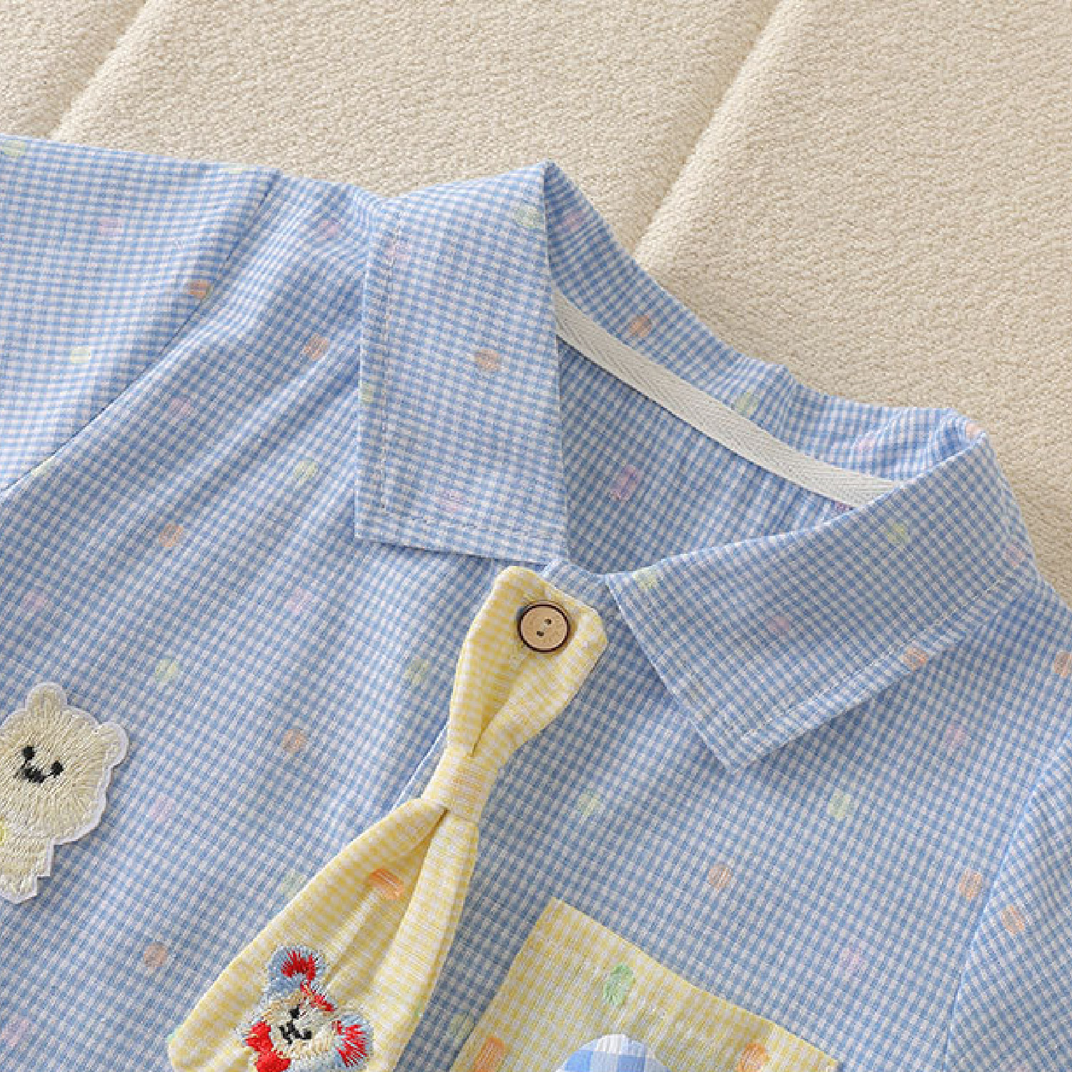 Baby Tie Bear Lapel Polka Dots Onesie