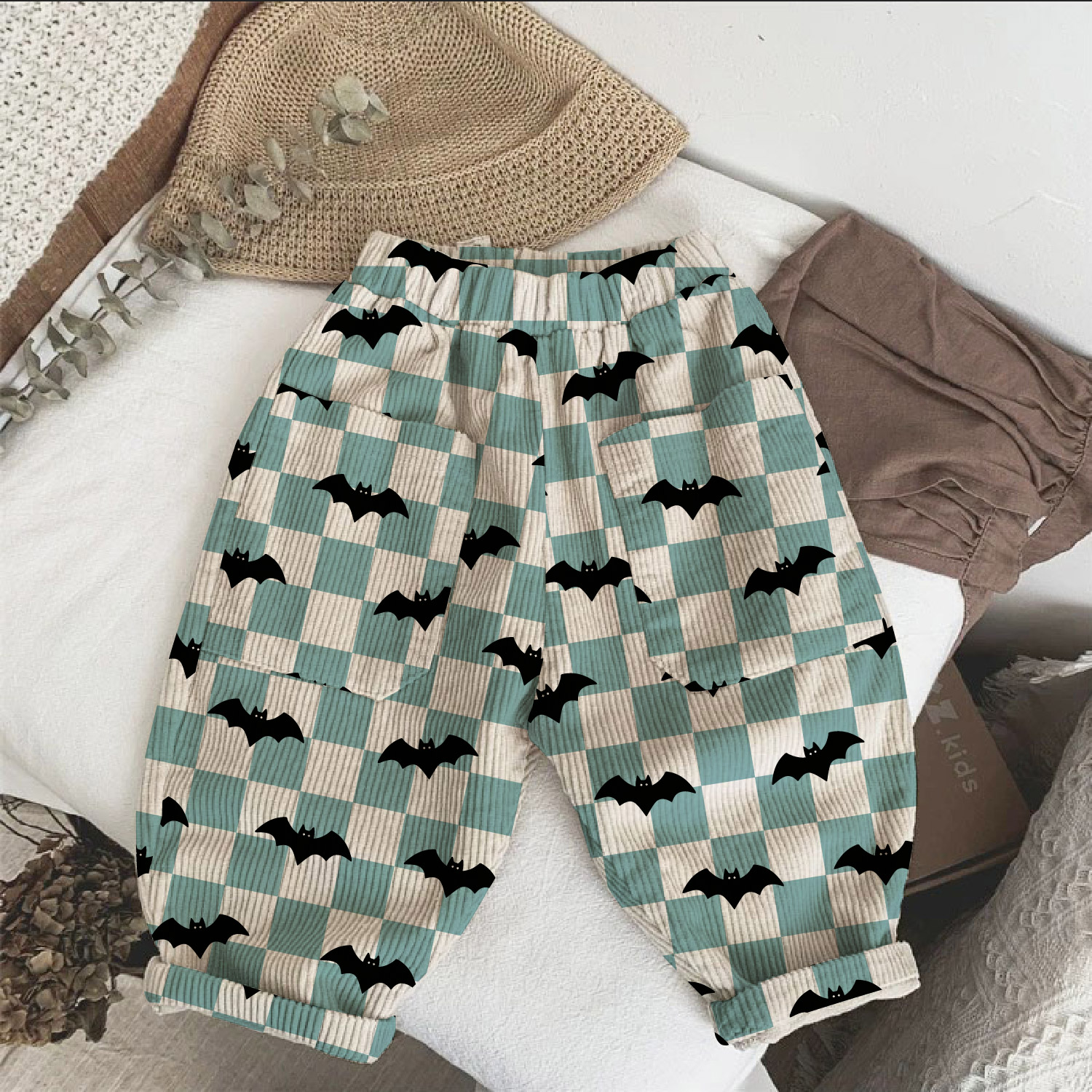Baby & Kids Checkerboard Bat Corduroy Pants