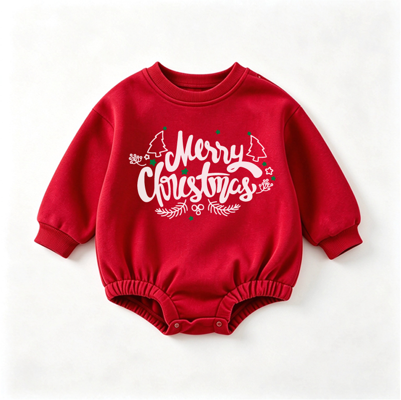 BABY MERRY CHRISTMAS TREE PATTERN  Onesie