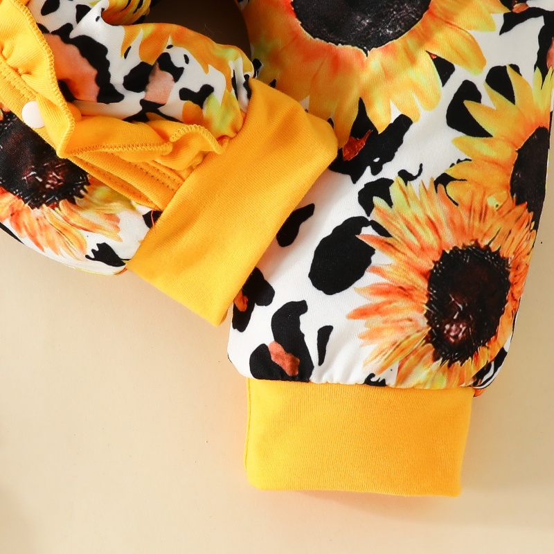 3- Piece Baby Newborn Flower Print Romper Set