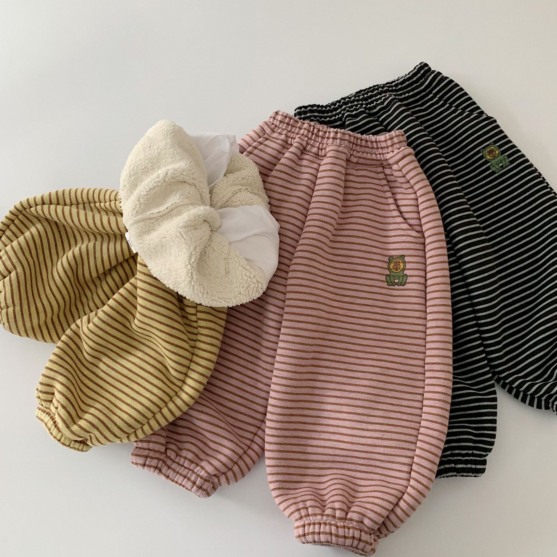 Kid Boy Bear Stripe Casual Pants