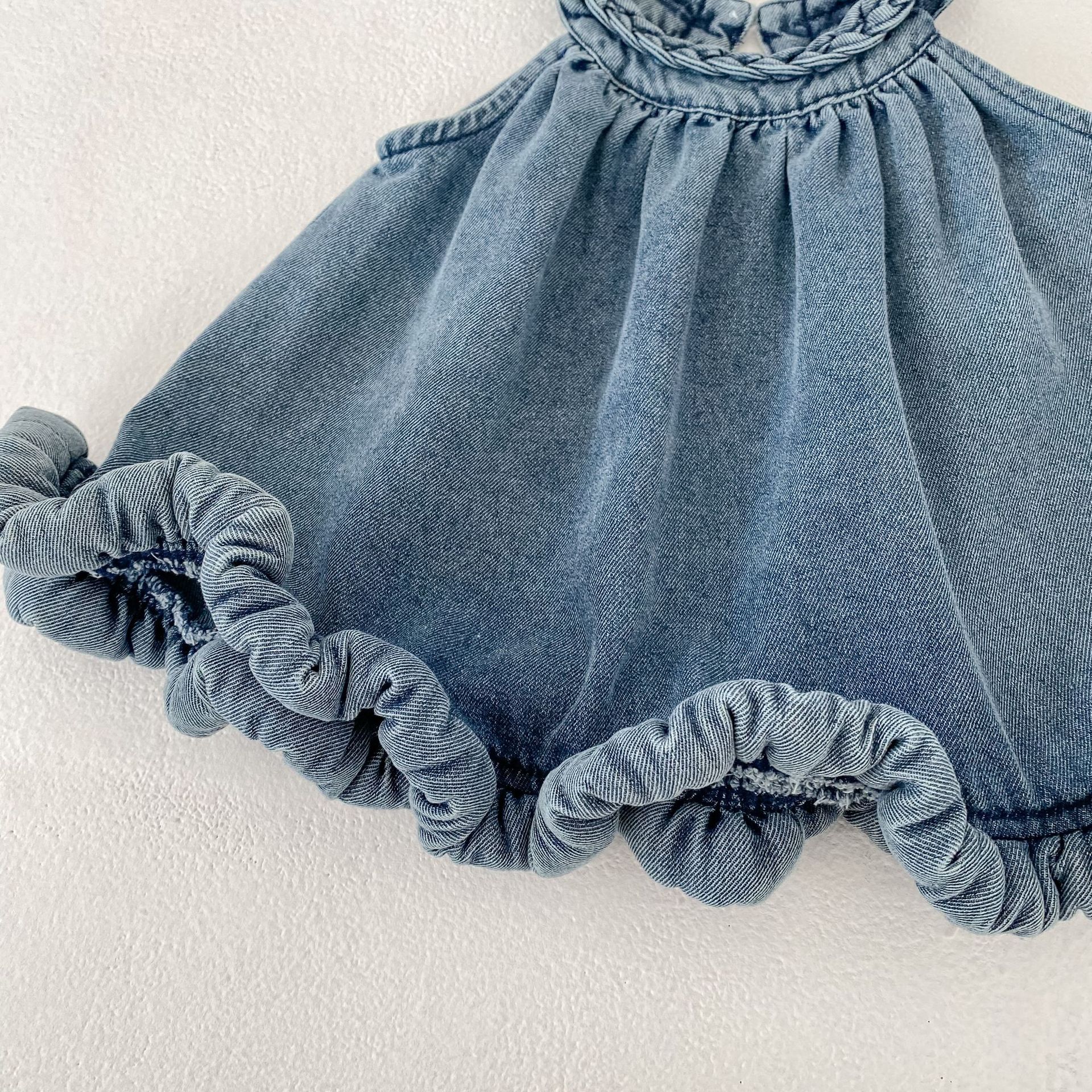 Baby & Kids Woven Denim Halter Top and Pants Sets