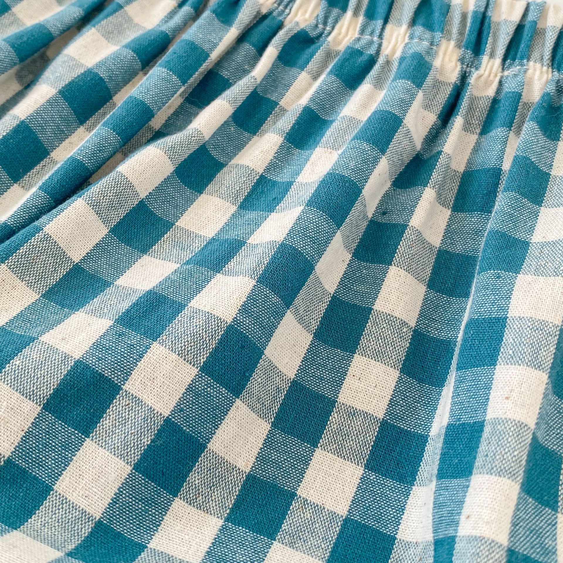 Baby Plaid Ruffle Bollar Top and Shorts Set