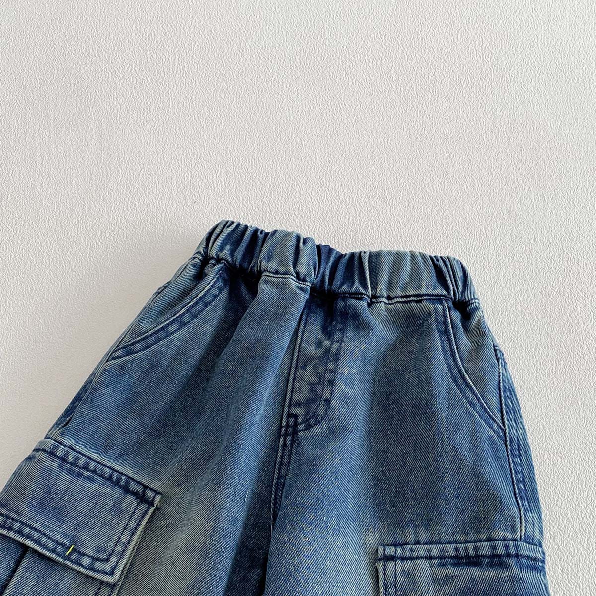 Kids Large Pocket Workwear Hole Jeans