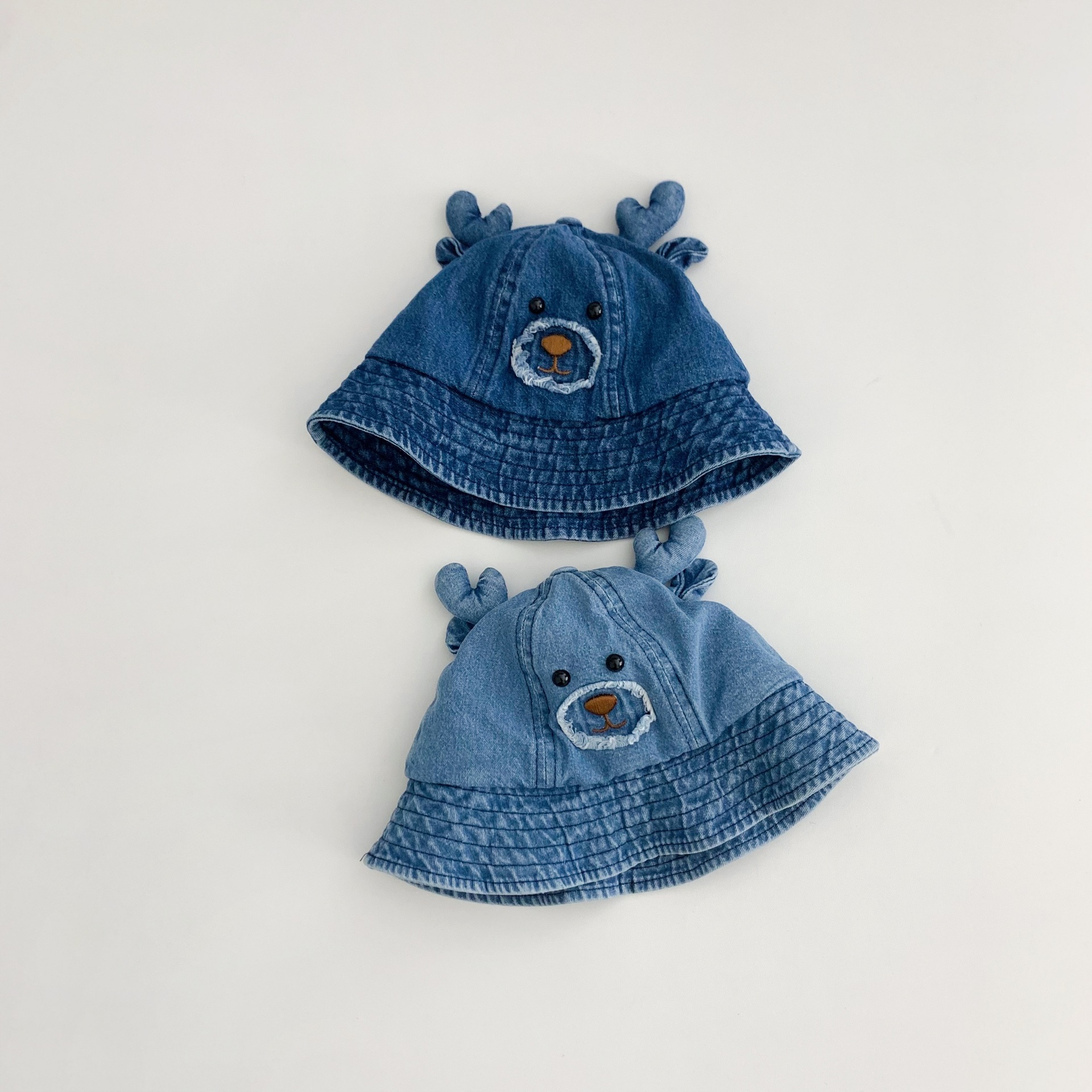 Toddler Cute Deer Cat Dome Denim Bucket Hat
