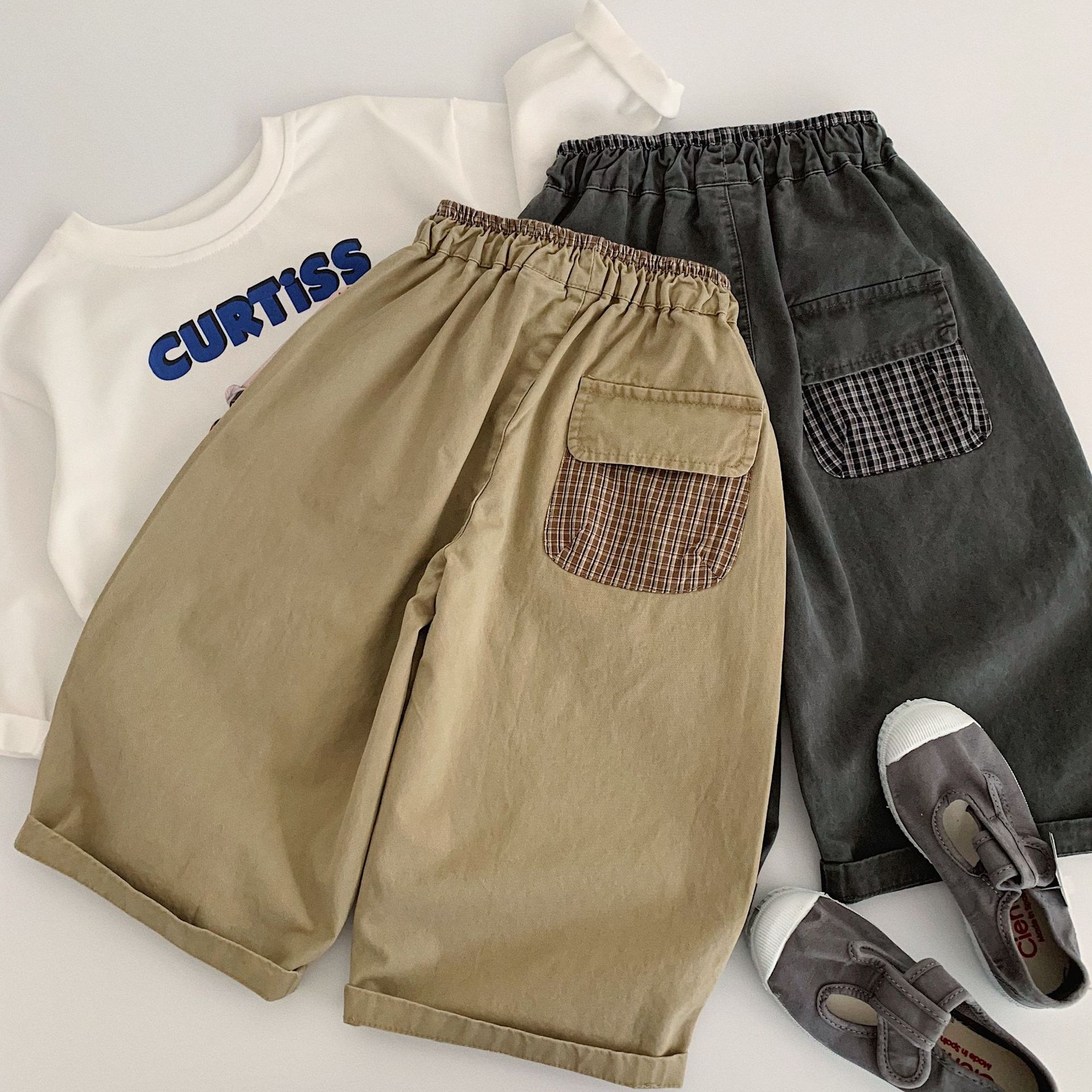 Kids Checkered pocket Pants