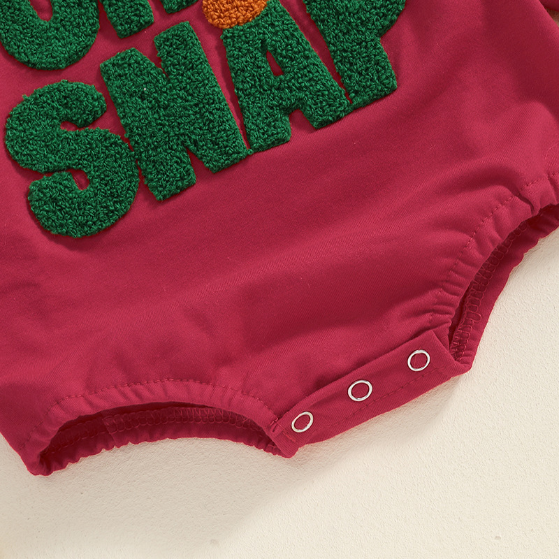 Baby Christmas Letter Embroidery Onesie