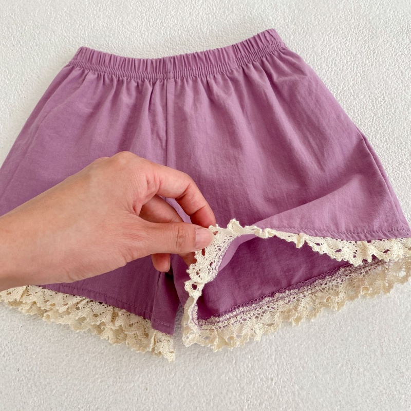 Baby Toddler Lace Patchwork Tank Top and Shorts 2-Piece Set