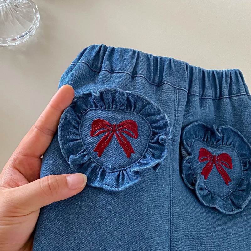Baby Toddler Girls Bow Denim Pants