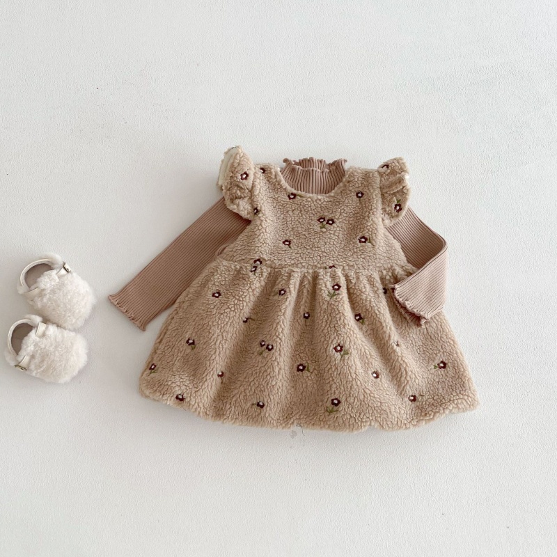 Baby Toddler Girls' Floral Fleece Vest Dress