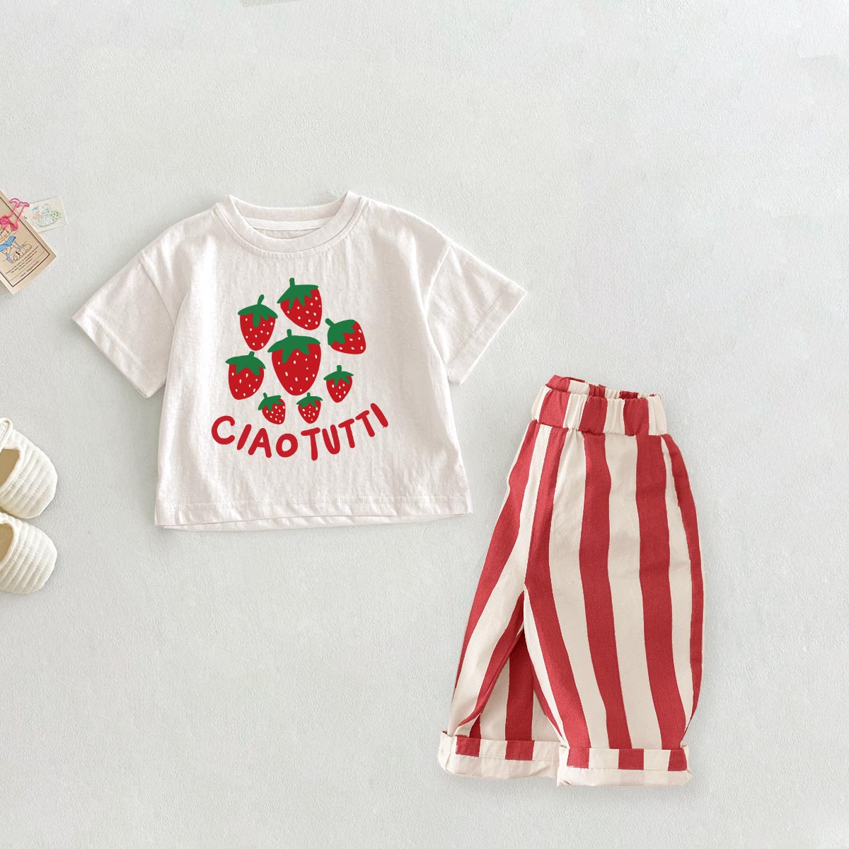 CIAO TUTTI Baby Toddler 2-Piece Strawberry Set