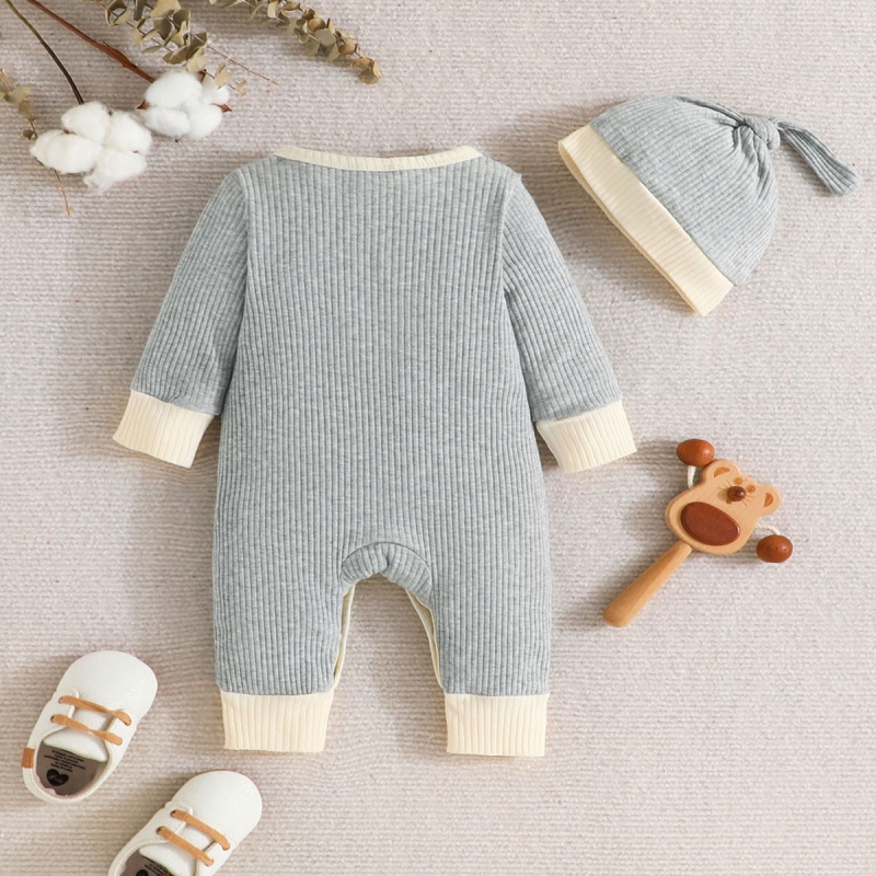 2-Piece Baby Newborn Multi-Color Romper (hat included)